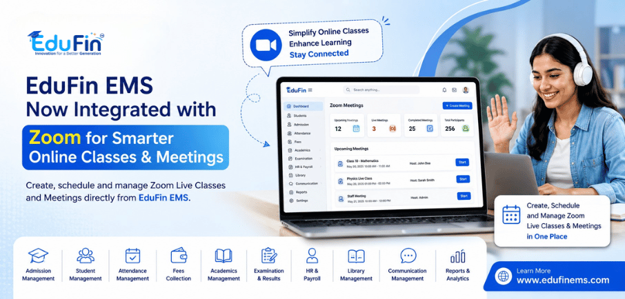 EduFin Now Integrated with Zoom for Online Classes and Meetings